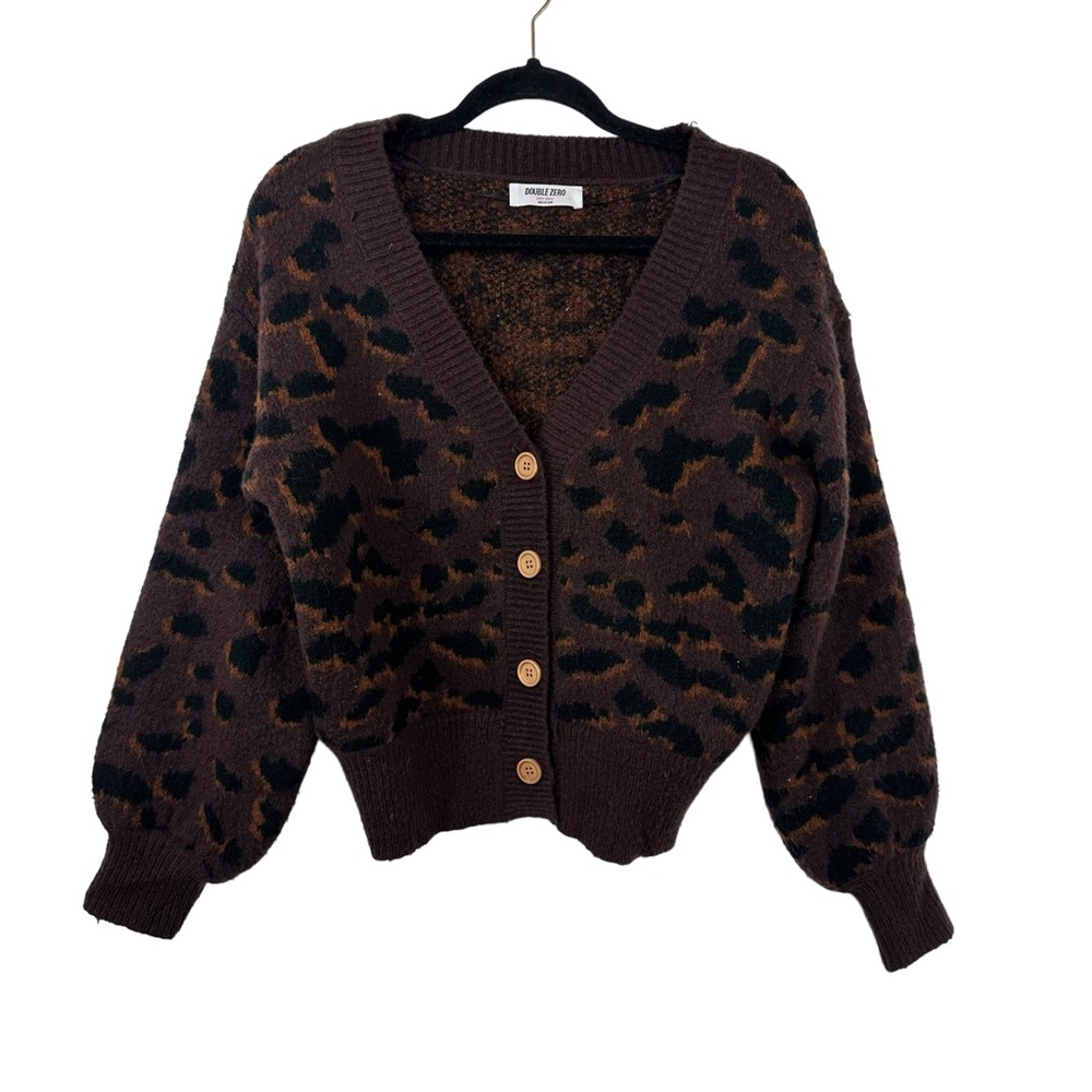 Double Zero Leopard Cardigan Oversized Small